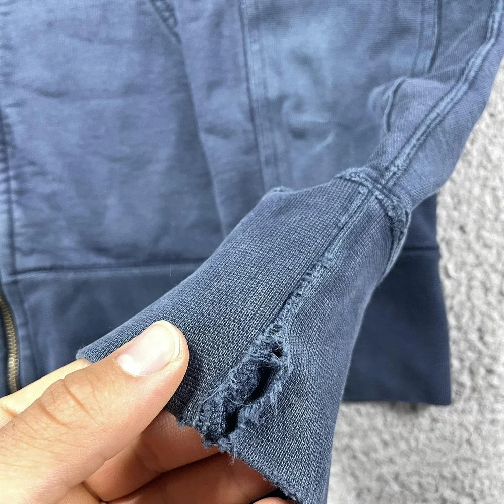 American Giant Hoodie Mens XL Blue Full Zip Fleece Sweatshirt Cotton Made In USA - Picture 4 of 12